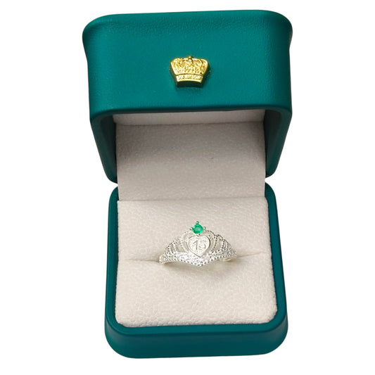 Anillo Argent con Esmeralda Colombiana - 15 Años Colección Luné