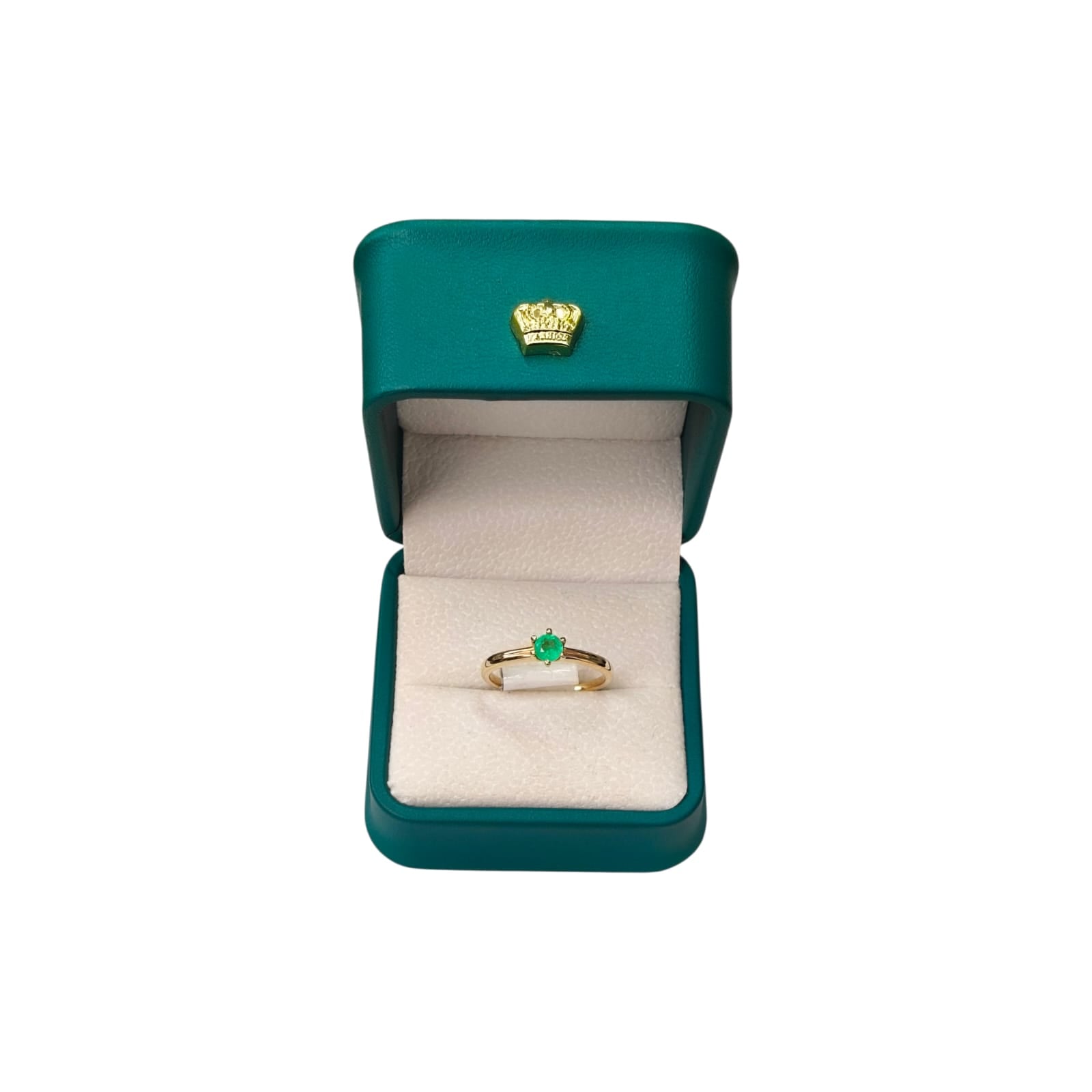 Anillo Solitario Oro 18K con Esmeralda Natural Colombiana