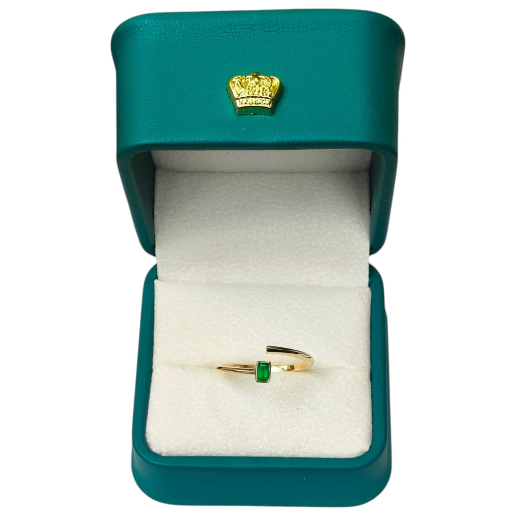 Anillo Oro 18K con Esmeralda Natural Colombiana - Colección Velvet