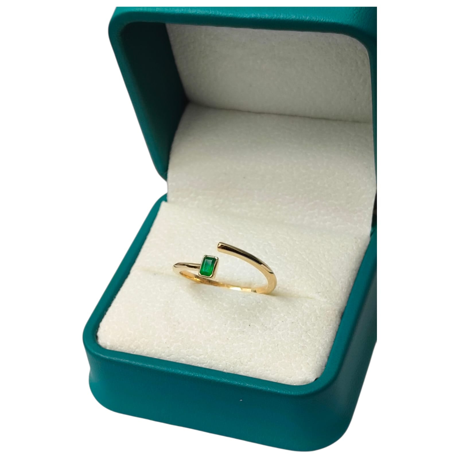 Anillo Oro 18K con Esmeralda Natural Colombiana - Colección Velvet