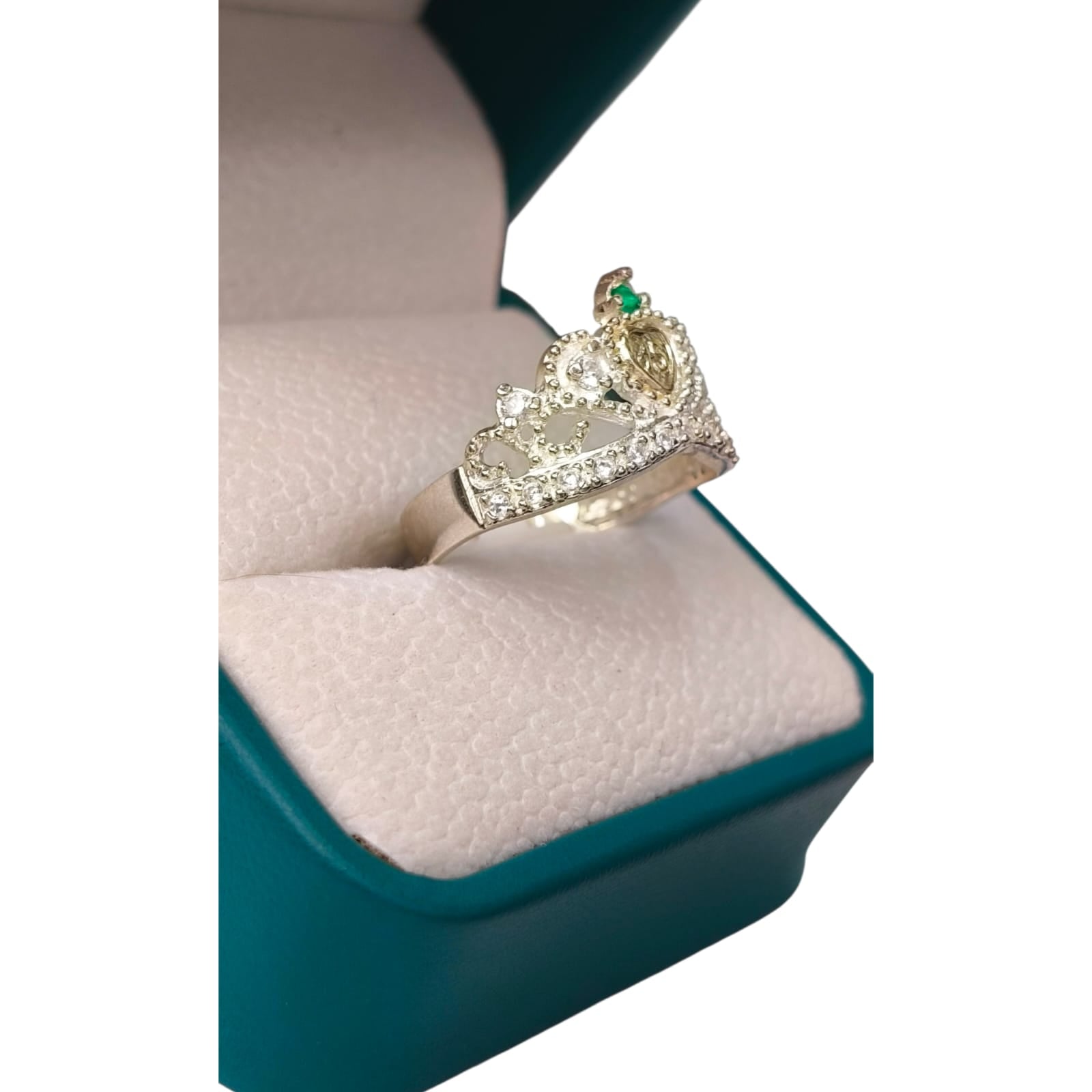 Anillo Oro y Argent con Esmeralda Colombiana - 15 Años Colección Perle