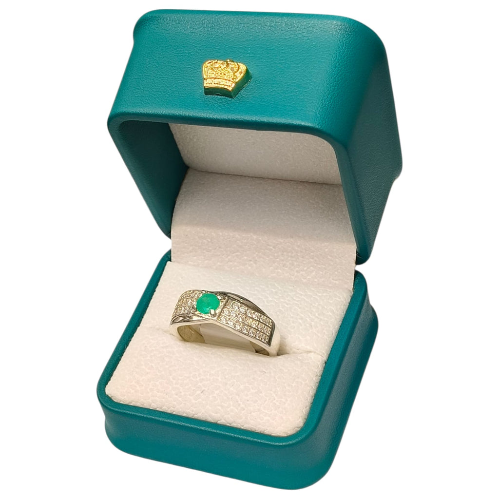 Anillo Argent con Esmeralda Colombiana para Caballero - Colección Legado