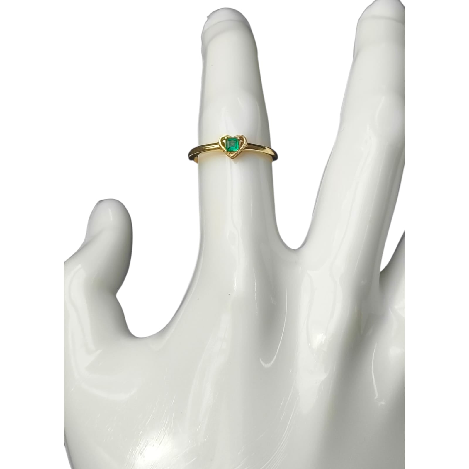 Anillo Oro 18K con Esmeralda Natural Colombiana - Colección Céleste