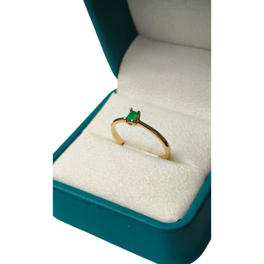 Anillo Oro 18K con Esmeralda Natural Colombiana - Colección Heritage