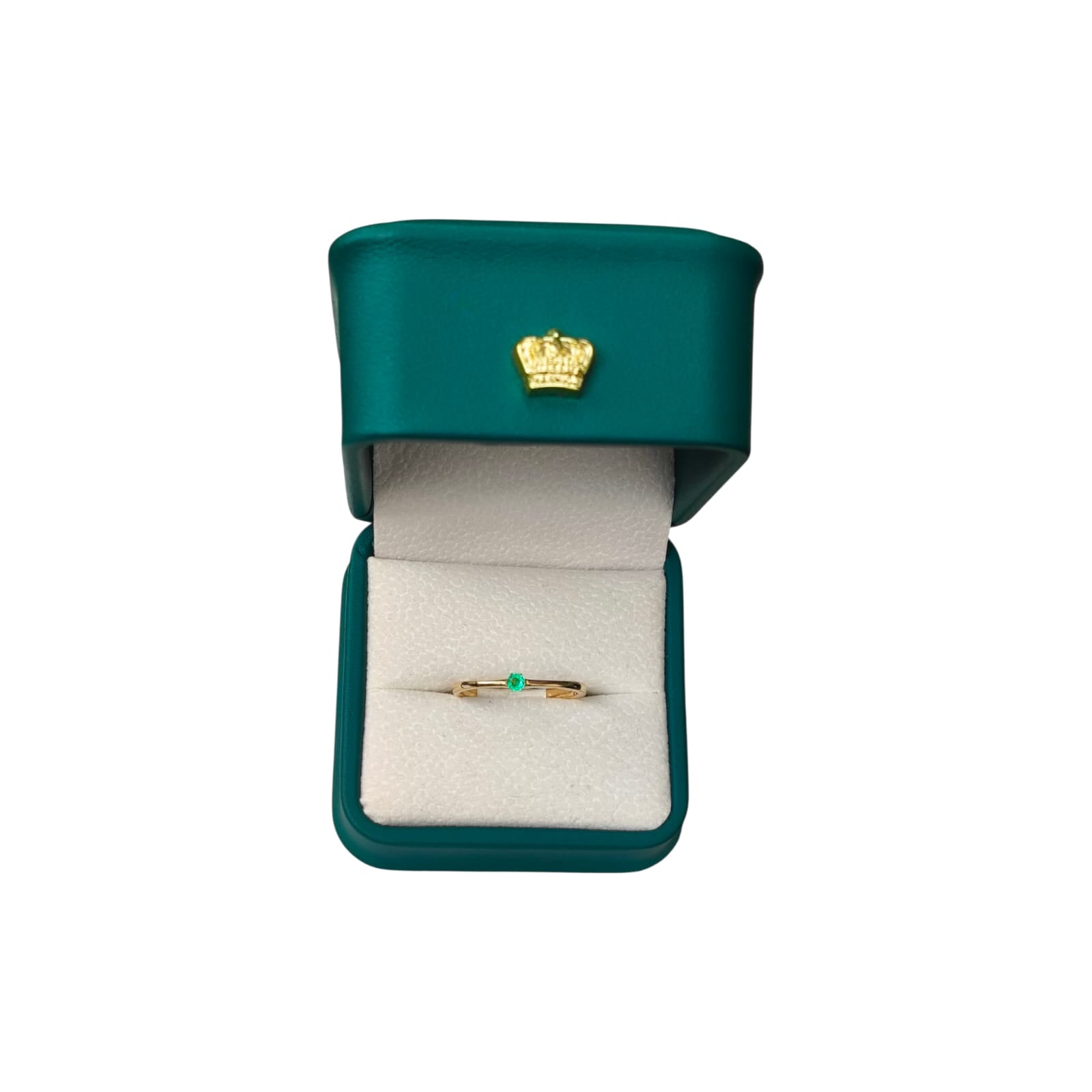 Anillo Solitario Oro 18K Esmeralda Natural Colombiana - Diseño Clásico