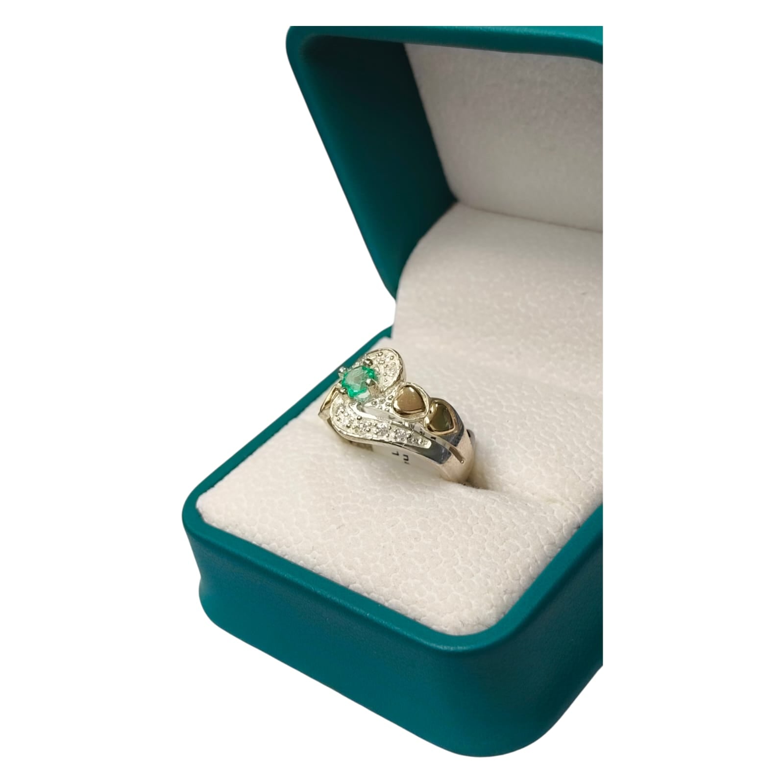 Anillo Oro y Argent con Esmeralda Colombiana - 15 Años Colección Aurora