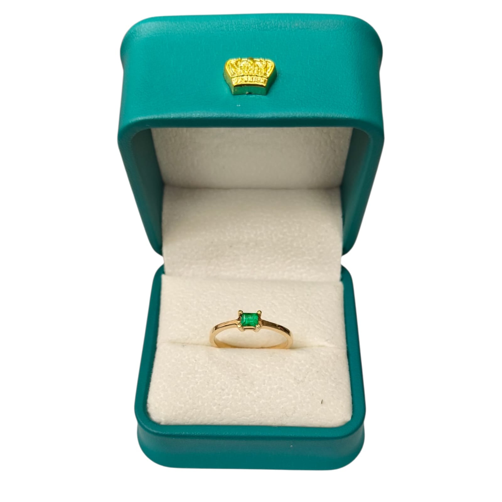 Anillo Oro 18K con Esmeralda Natural Colombiana - Colección Soleil