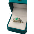Anillo Argent con Esmeralda Colombiana para Caballero - Colección Bravo