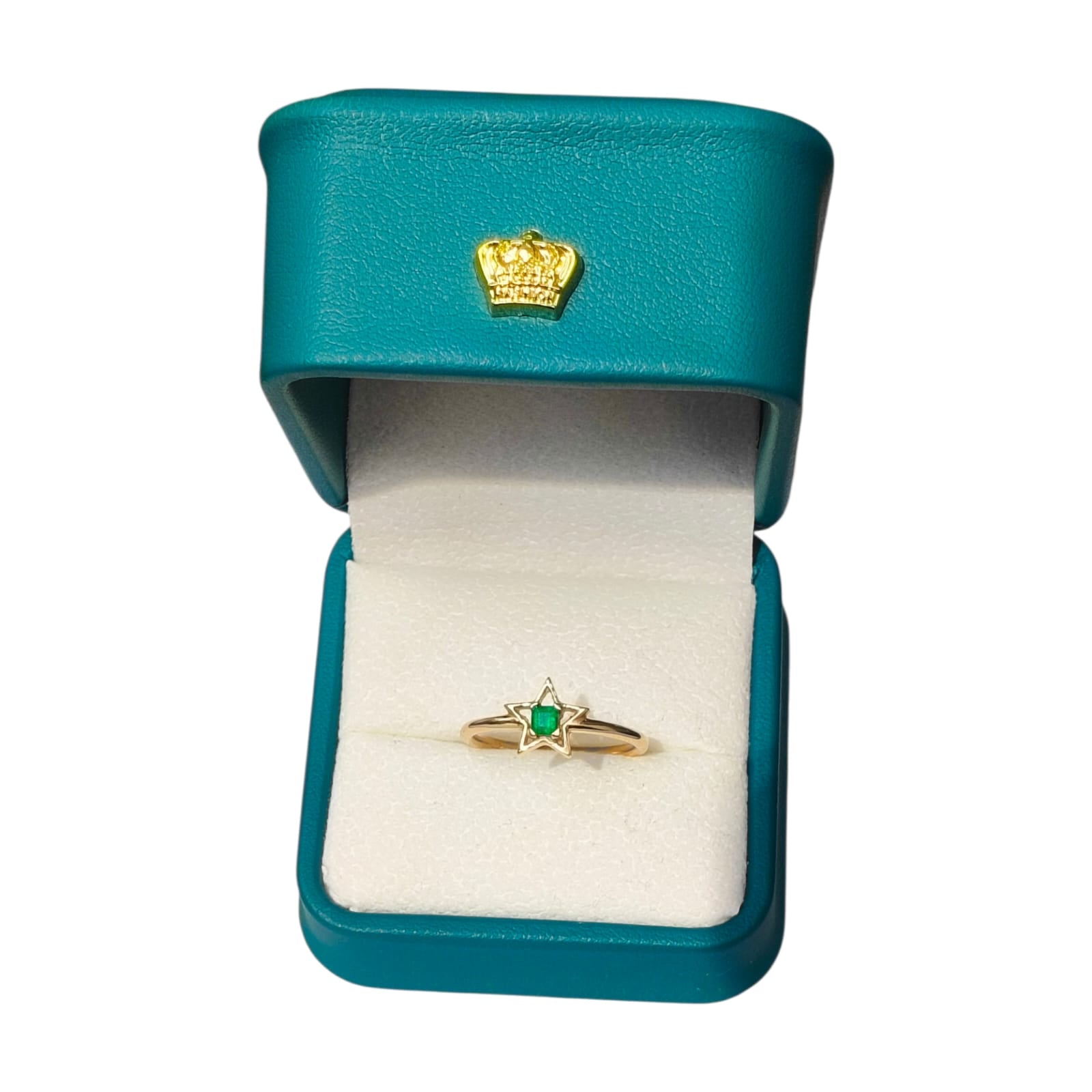 Anillo Oro 18K con Esmeralda Natural Colombiana - Colección Noblesse