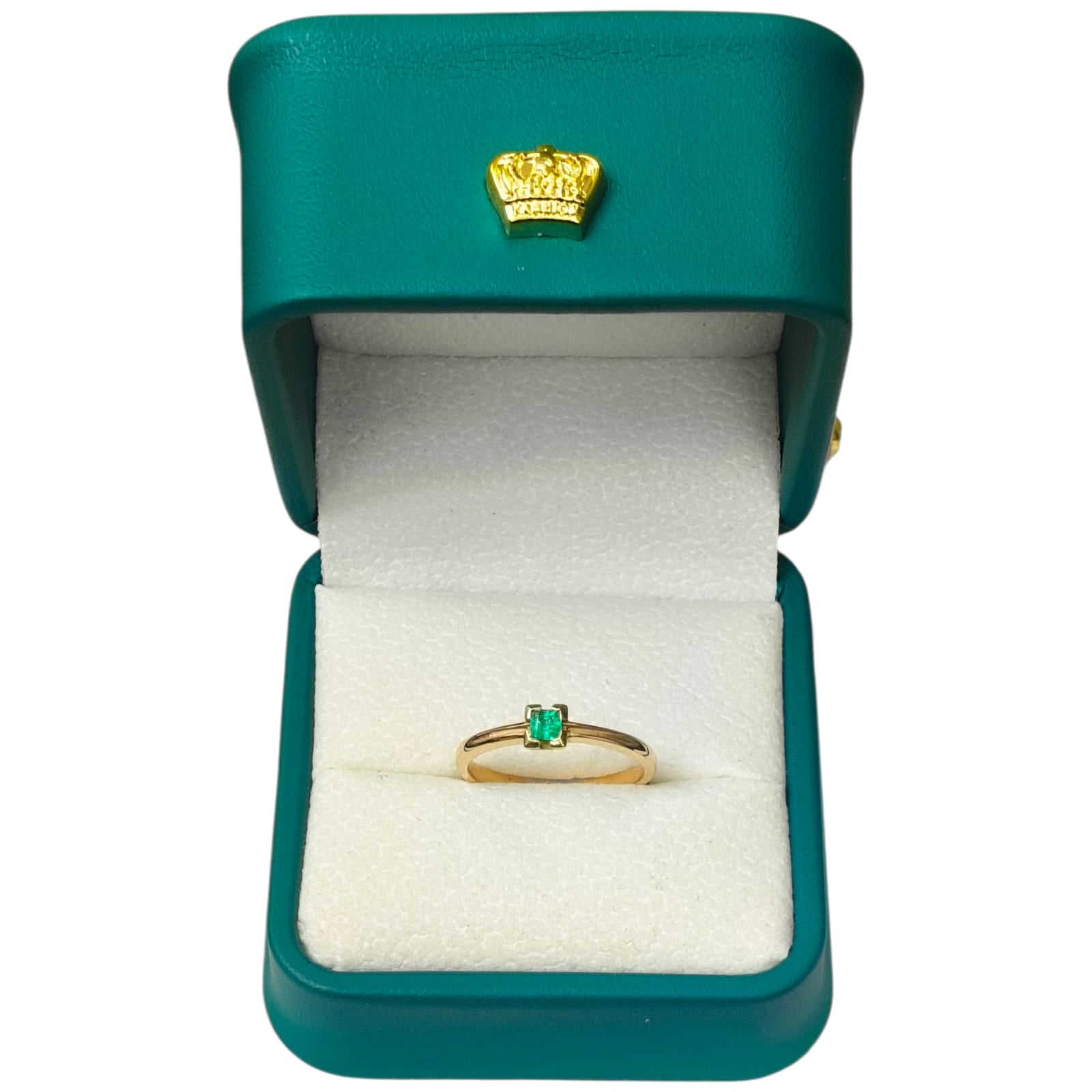 Anillo Oro 18K con Esmeralda Natural Colombiana - Colección Eternité