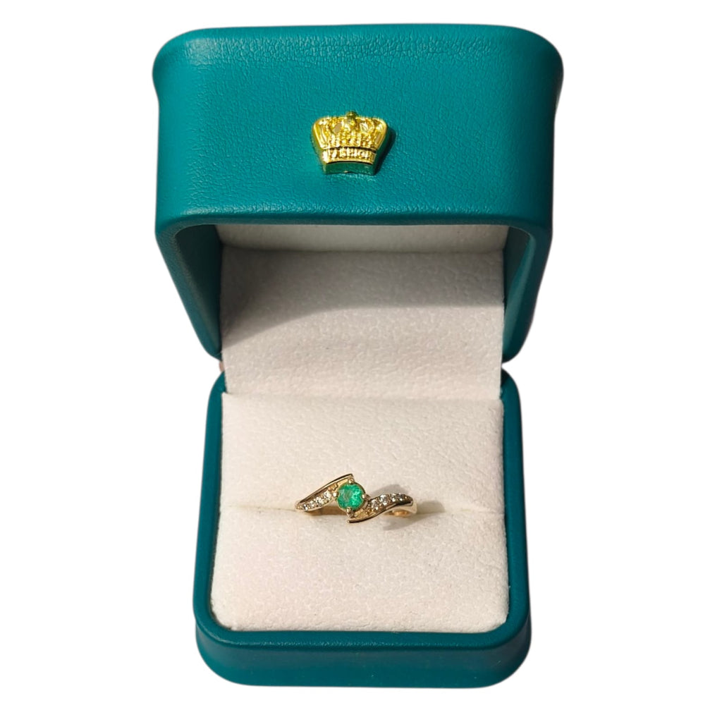 Anillo Oro 18K con Esmeralda Natural Colombiana - Colección Mystique