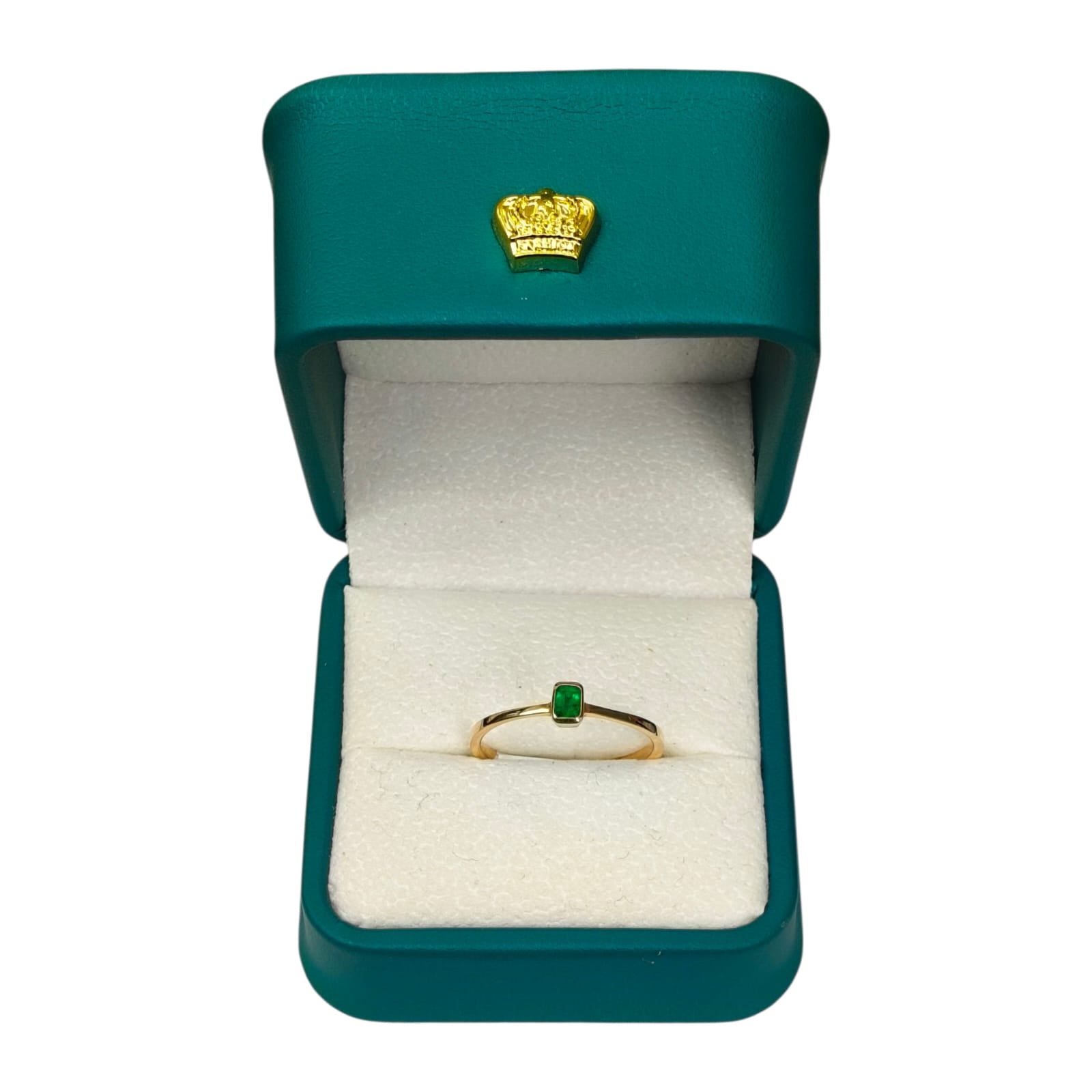 Anillo Oro 18K con Esmeralda Natural Colombiana - Colección Royale